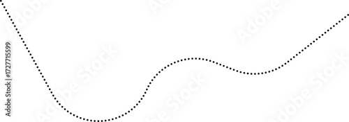 Rounded dotted line chart displaying a data curve with a jump effect, showing a rapid increase or change in the data.