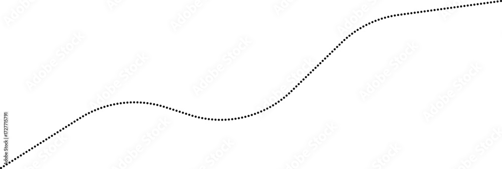 Fototapeta premium Rounded dotted line chart illustrating a financial trend within a diagram, representing either a rise or fall in data over time.