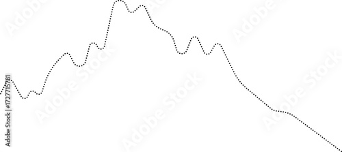 Rounded dotted line chart showing an economic wave pattern, illustrating fluctuations in data within a diagram.