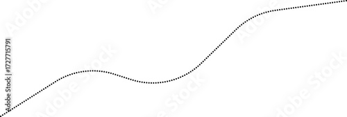 Rounded dotted line chart illustrating a financial trend within a diagram, representing either a rise or fall in data over time.
