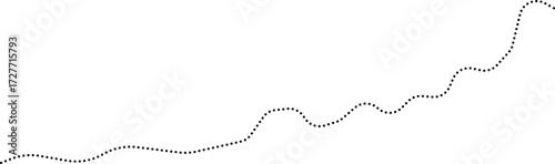 Rounded dotted line chart showing a financial line with zigzag elements, illustrating fluctuating data within a financial graph.