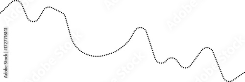 Rounded dotted line graph showing a smooth curve shape representing steady changes in data.