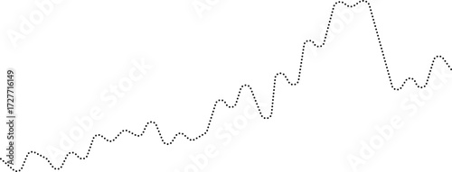 Rounded dotted line graph showing a step pattern chart element with clear directional steps.