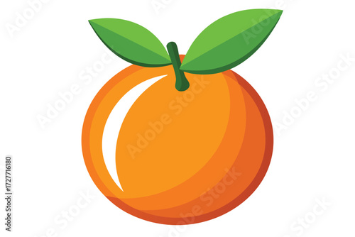 Fresh orange fruit with green leaves conveys healthy eating and natural vitamin source