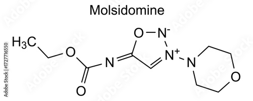 Chemical structure of molsidomine, drug substance