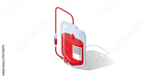 Blood Bag with Tubing for Transfusion.