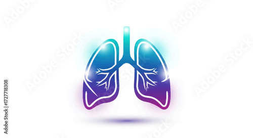 Stylized Human Lungs Illustration with Vibrant Gradient Colors.
