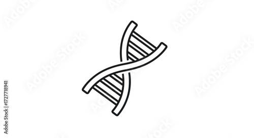 DNA Double Helix Outline Icon Genetic Code Representation.