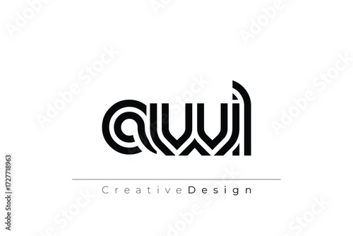 AWL Creative Unique Modern Letter Logo Design. Elegant Monogram Logo Design with Decorative Elements and Typography