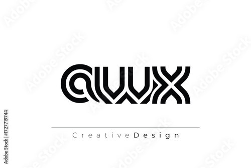 AWX Creative Unique Modern Letter Logo Design. Elegant Monogram Logo Design with Decorative Elements and Typography