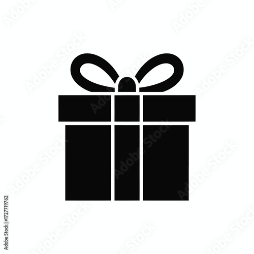 Minimalist black and white gift box icon vector illustration scalable eps graphic design element vector