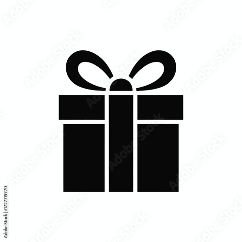 Minimalist black and white gift box icon vector illustration scalable eps format for festive designs vector