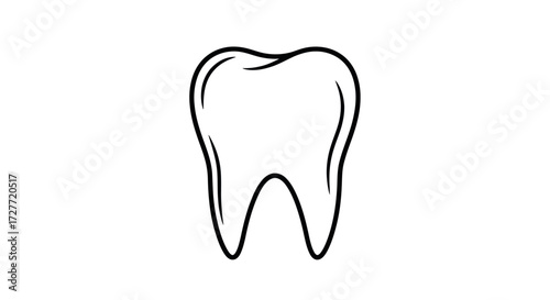 Simple Outline Illustration of a Human Tooth.