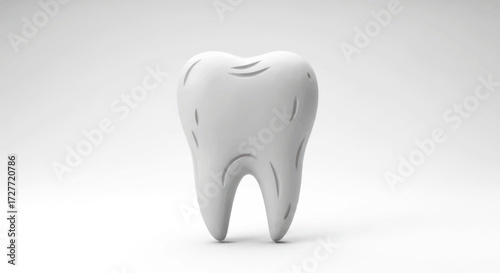 Isolated White Tooth Model with Detailed Surface Features.