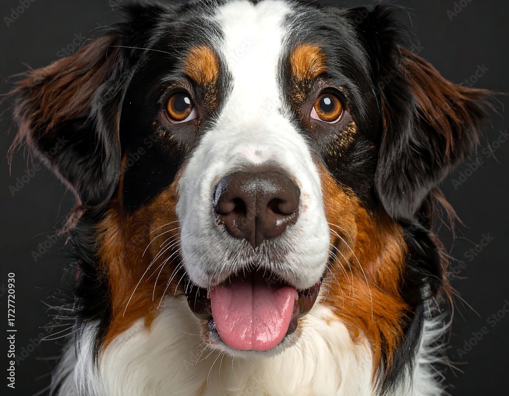 Fototapeta premium Close-up portrait of a Bernese Mountain Dog