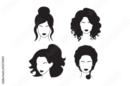 Diverse hairstyles illustrated for women