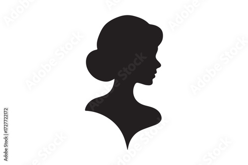 Elegant silhouette of a woman s profile with updo
