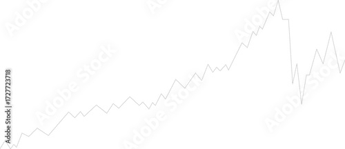 Broken dashed line forming disjointed segments to depict disrupted or inconsistent financial trends.