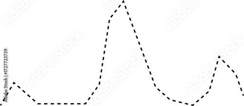 Abstract wave chart using dashed lines to display continuous motion in market or business analytics.