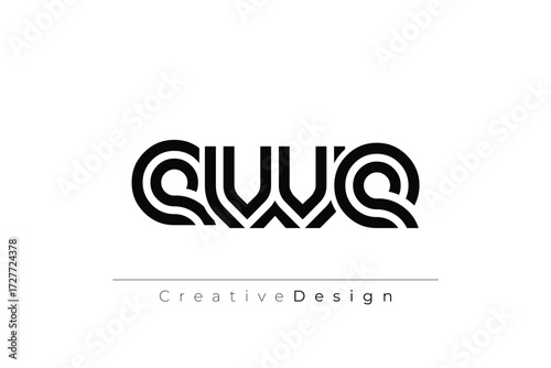 EWE Creative Unique Modern Letter Logo Design. Elegant Monogram Logo Design with Decorative Elements and Typography
