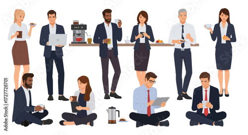 Diverse Group of Business People Taking a Coffee Break Together.