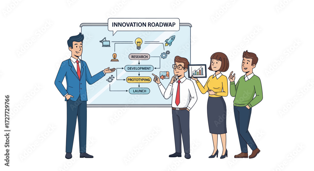 Fototapeta premium Business Team Brainstorming Innovation Roadmap.