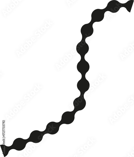 Dotted path with smooth and continuous curves forming a fluid and graceful sequence.