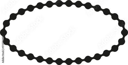 Dotted path forming a smooth oval shape with interconnected links creating a continuous loop.