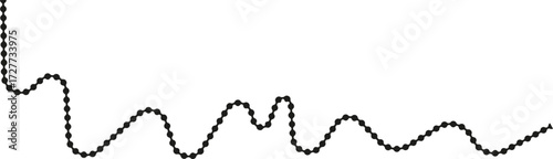 Dotted zigzag path with varying angles and irregular link connections creating a scattered effect.