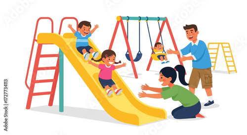 Diverse Group of Passengers at Airport Boarding and Disembarking Airplane.