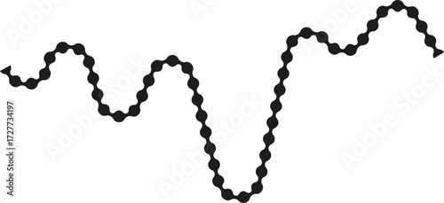 Dotted line forming a tilted, skewed path with angled connections.