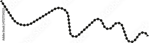 Dotted line with a break, splitting into two separate paths.