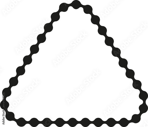 Dotted path forming a triangle with curved rounded edges.