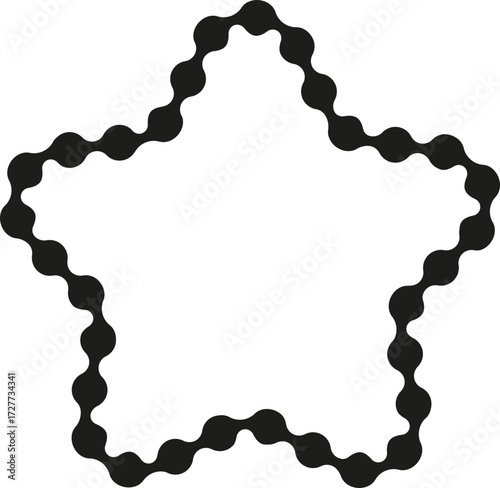 Dotted line forming a star shape with soft rounded edges.