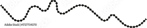 Dotted line forming a structured waveform pattern with rhythmic curves.