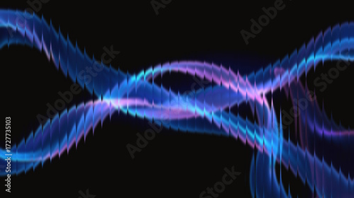 Vibrant neon digital wave flowing dynamically across a dark backdrop, representing energy, future, and innovation in abstract art