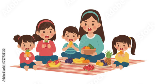 Cartoon Farmers Sowing Seeds and Planting Crops Illustration Set.