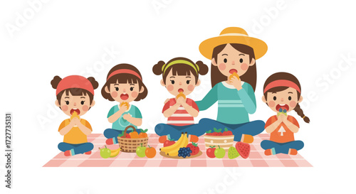 Children Enjoying Playground Activities: Swings Slides and See-Saws.