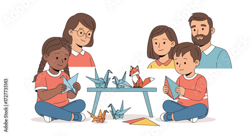 Barber Shop Scene with Clients Getting Haircuts.