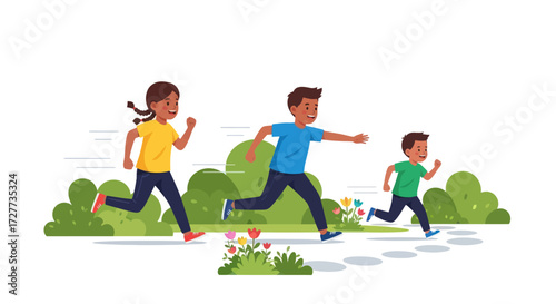 Diverse Cartoon People Singing Enthusiastically into Microphones.