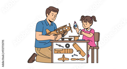 Car Mechanic and Engine Repair Illustrations Set.