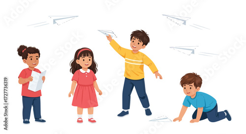 Cartoon illustration of a male pilot and female copilot smiling inside a modern airplane cockpit.