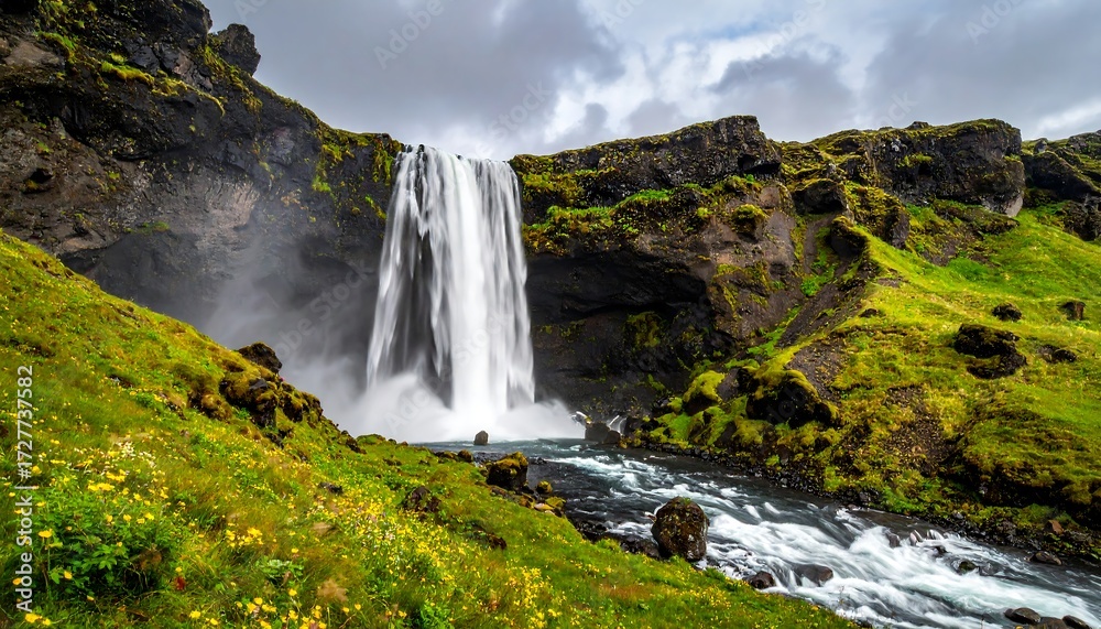 Obraz premium Dramatic waterfall in Iceland