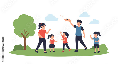 Diverse Cartoon Characters Exercising and Stretching Warming Up for Fitness and Health.