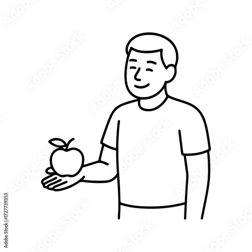 line icon person sharing food vector on a white background
Vector line icon on a white background