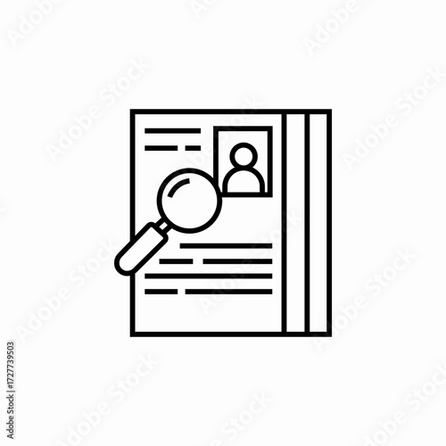 resume analysis icon sign vector