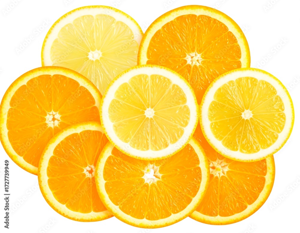 Obraz premium Citrus slices arranged in a cloud