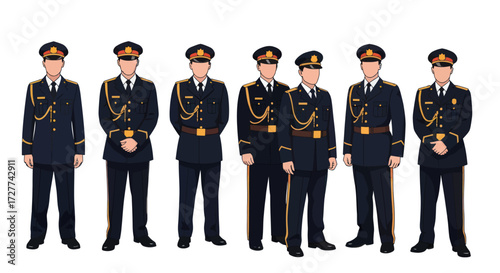 Formal Military Uniform of Eight Officers.