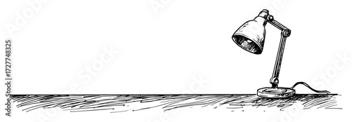 desk lamp illustration sketch style