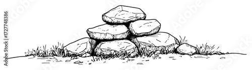 hand drawn pile of rocks illustration